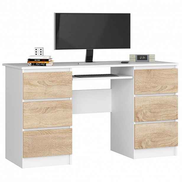 RAUMHIRSCH FURNITURE PSACÍ STŮL bílý, dub Sonoma 77/135/50