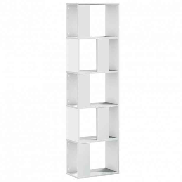 vidaXL Knihovna 5patrová bílá 45 x 23,5 x 162,5 cm kompozitní dřevo