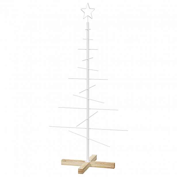 vidaXL Kovový vánoční stromek se stojanem KUOPIO 120 cm Ocel Bílá