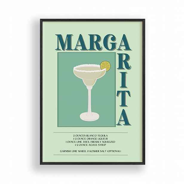 Obraz Margarita Drink Plakát Rámeček Dřevěný Černý 30x42 cm