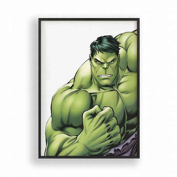 Plakát Hulk Avengers v černém dřevěném Rámeček 30x42 cm