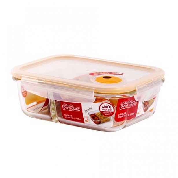 LOCKNLOCK DÓZA NA POTRAVINY S PŘIHRÁDKOU SKLENĚNÁ, 950ML