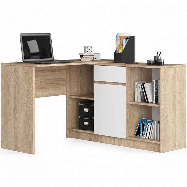 RAUMHIRSCH FURNITURE PSACÍ STŮL dub Sonoma, bílá 79/120/126