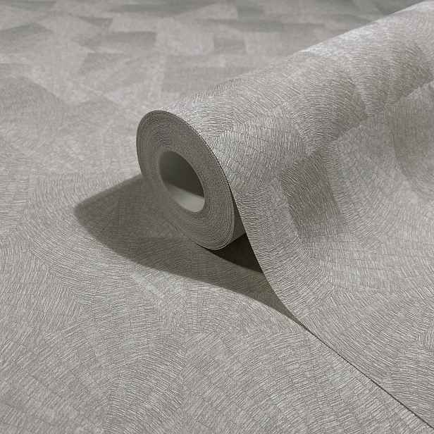 Šedá tapeta s ozdobným geometrickým vzorem, omyvatelná tapeta