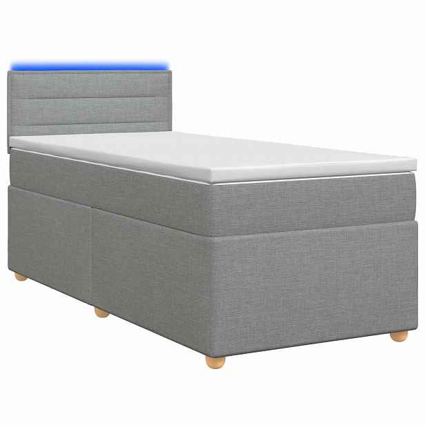 vidaXL Postel boxspring s matrací Světle šedá 80 x 200 cm Textil