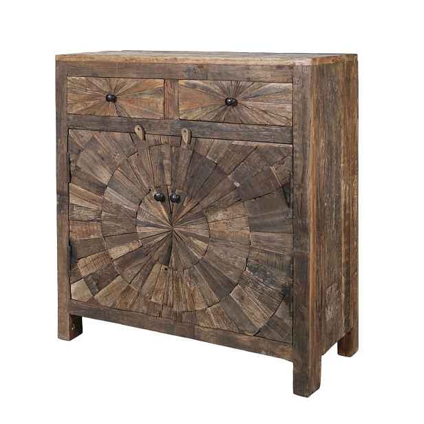 Hnědá antik dřevěná komoda z recyklovaného dřeva Grimaud - 90*41*100 cm Chic Antique