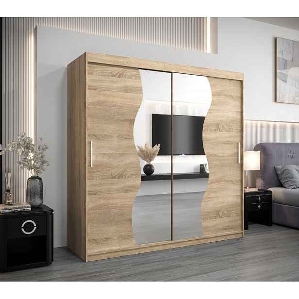 Šatní skříň ROZALIE - šířka 200 cm, dub sonoma
