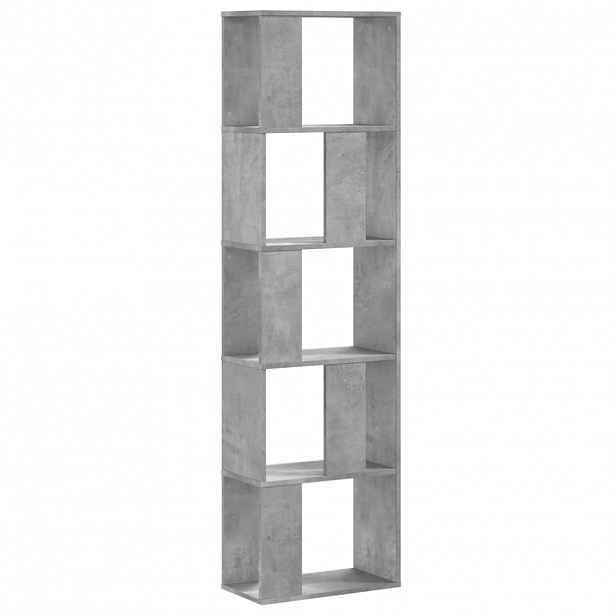 vidaXL Knihovna 5patrová betonově šedá 45 x 23,5 x 162,5 cm kompozit