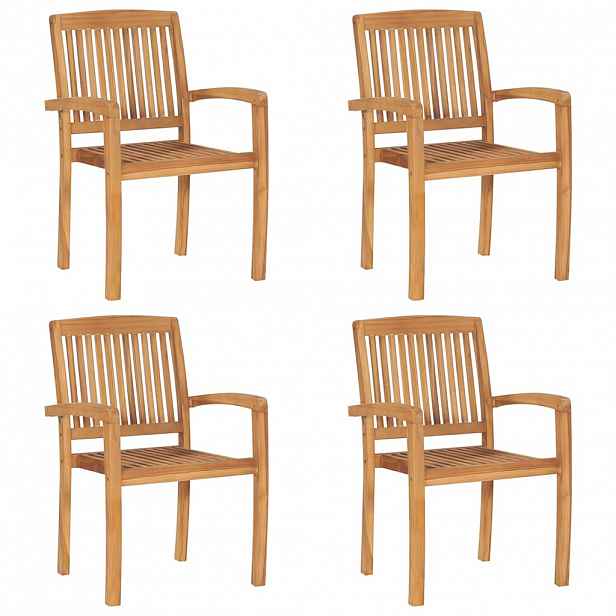 vidaXL Stohovatelné zahradní židle 4 ks masivní teak