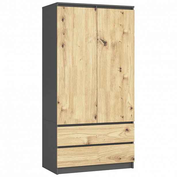 RAUMHIRSCH FURNITURE ŠATNÍK grafitově šedý, dub Artisan 180/90/51