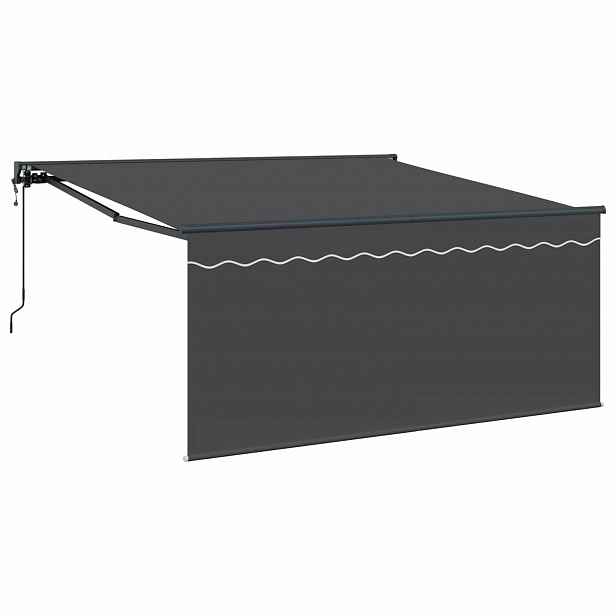vidaXL Stahovací markýza Antracit 300 x 250 cm Polyester a hliník
