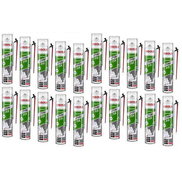 Lepidlo Na Polystyren Pěnové lepidlo Insola Styro Fix 20 kusů pro Eps Xps Silné