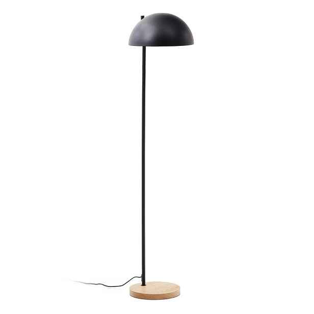 Černá/v přírodní barvě stojací lampa s kovovým stínidlem (výška 150 cm) Catlar – Kave Home