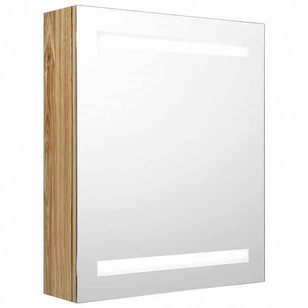 vidaXL LED koupelnová skříňka se zrcadlem dub 50 x 14 x 60 cm