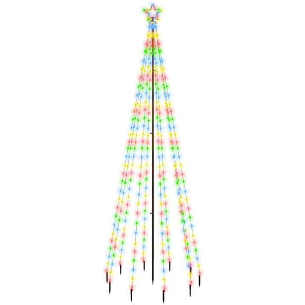vidaXL Vánoční strom s hrotem 310 barevných LED diod 300 cm