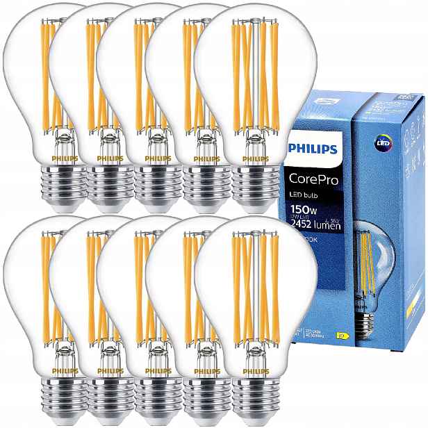 Philips Led žárovka E27 17W 150W 2452lm 144lm/W 2700K Dekorativní žárovka 10x