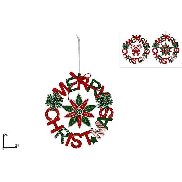 PROHOME - Dekorace Merry Christmas 24cm různé druhy