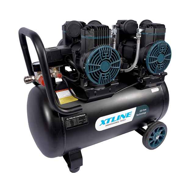XTline XT2050 Kompresor bezolejový 2x 1450 W, 50 L