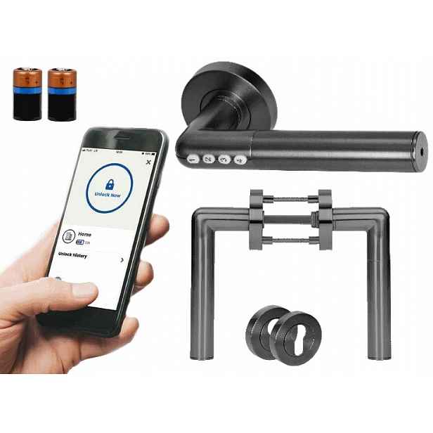 Šifrovací klika. Otevírání na Pin, Bluetooth černá