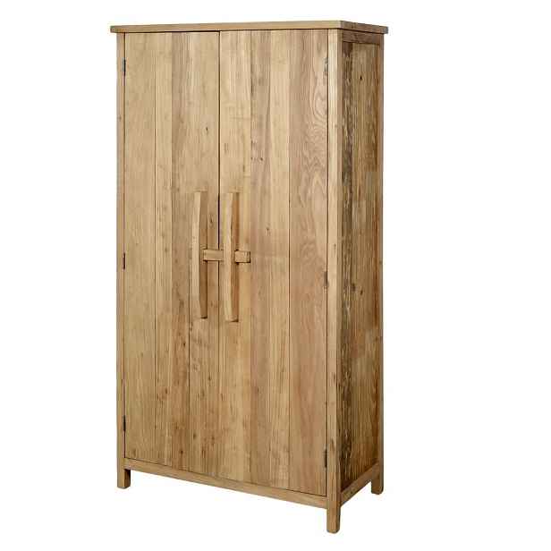 Přírodní dřevěná skříň se 2 dvířky a policemi Chennia - 80*40*155 cm Chic Antique