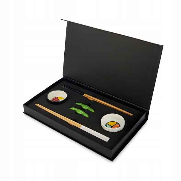 Sada na sushi Oishii bílo-černá, keramická Balvi Design