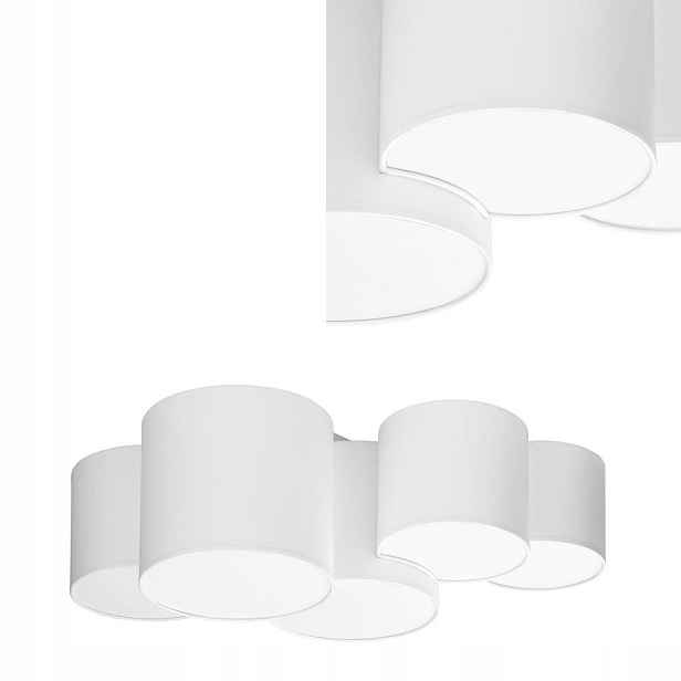 Stropní lampa Stropní Svítidlo na omítku Bílá Obdélníková E27 5x15W Tk Lighting