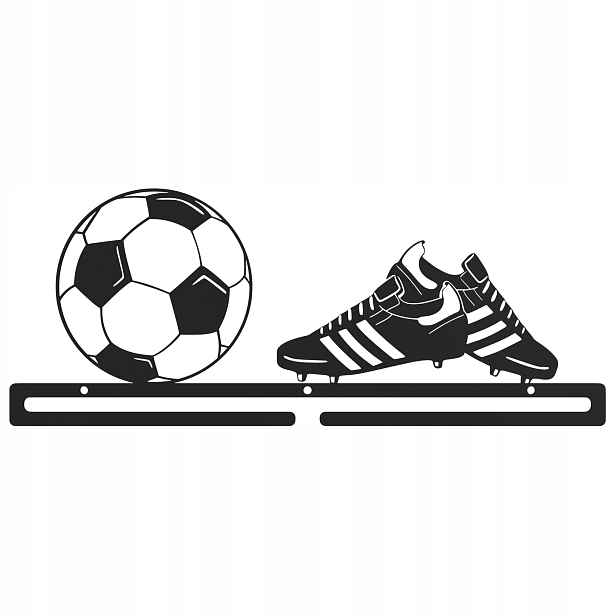 Velký kovový věšák na medaile Fotbal Fotbalista černý