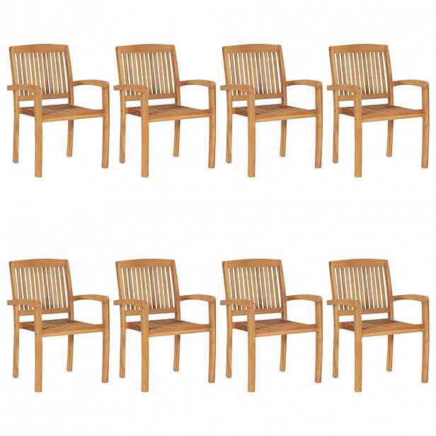 vidaXL Stohovatelné zahradní židle 8 ks masivní teak