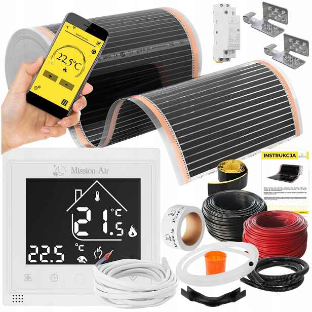Set Mission Air Fólie Vyhřívací Podložka Infračervená 50 cm I 160 W/m² 24 m² Ptc