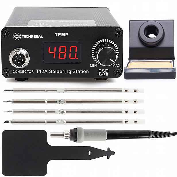 Hrotová Pájecí Stanice Techrebal T12 75W, Sada Hrotů, Digitální Páječka