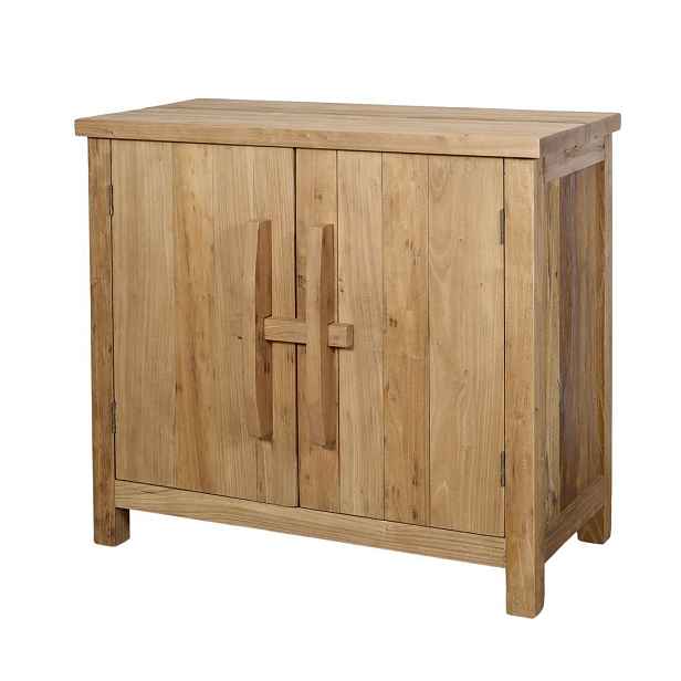 Přírodní dřevěná komoda se 2 dvířky Chennia - 80*43*72 cm Chic Antique