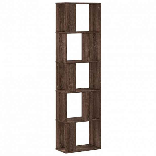 vidaXL Knihovna 5patrová hnědý dub 45x23,5x162,5 cm kompozitní dřevo