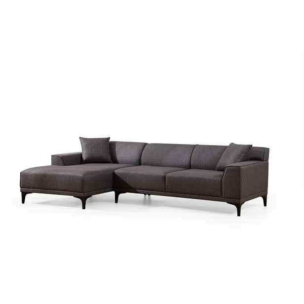 Hanah Home Rohová sedací souprava Petra 250 cm antracitová levá