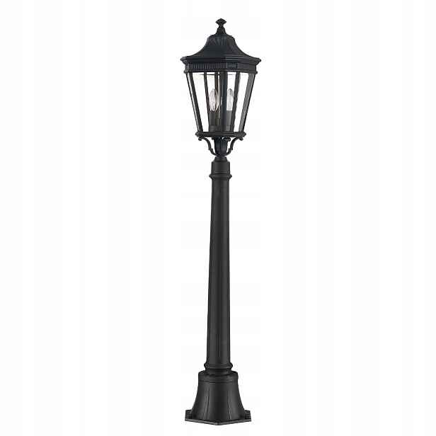 Venkovní stojací lampa na zahradu černá klasická skleněná 110 cm Feiss