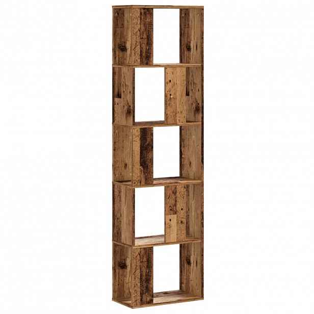vidaXL Knihovna 5patrová old wood 45x23,5x162,5 cm kompozitní dřevo