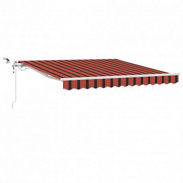 vidaXL Stahovací markýza Oranžová a hnědá 300 x 250 cm Polyester