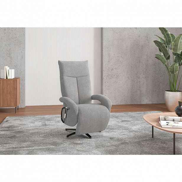 Sit & More KŘESLO, textil, světle šedá
