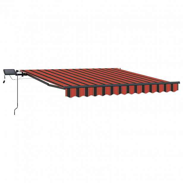 vidaXL Stahovací markýza oranžová a hnědá 300 x 250 cm Látka a hliník