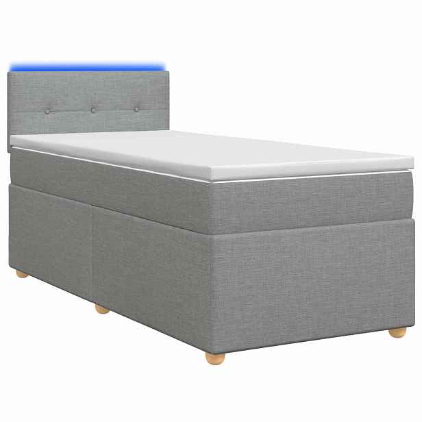 vidaXL Postel boxspring s matrací Světle šedá 80 x 200 cm Textil