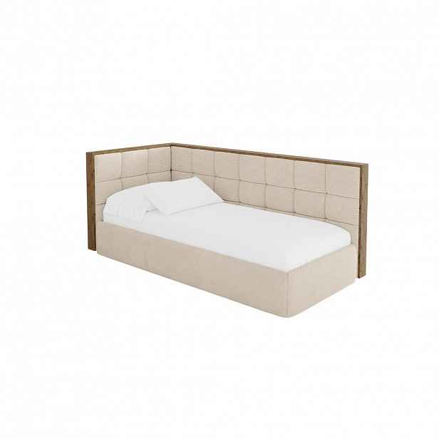 ALTDECOR JEDNOLŮŽKOVÁ POSTEL pro mládež s úložným prostorem, vpravo - SOVY 80x200 béžová
