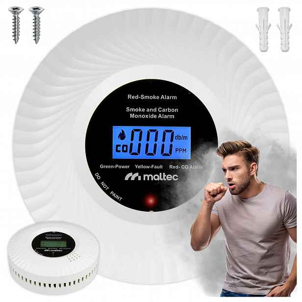 Certifikovaný Detektor Oxidu Uhelnatého 2V1 Bezdrátový Hlasitý 85dB