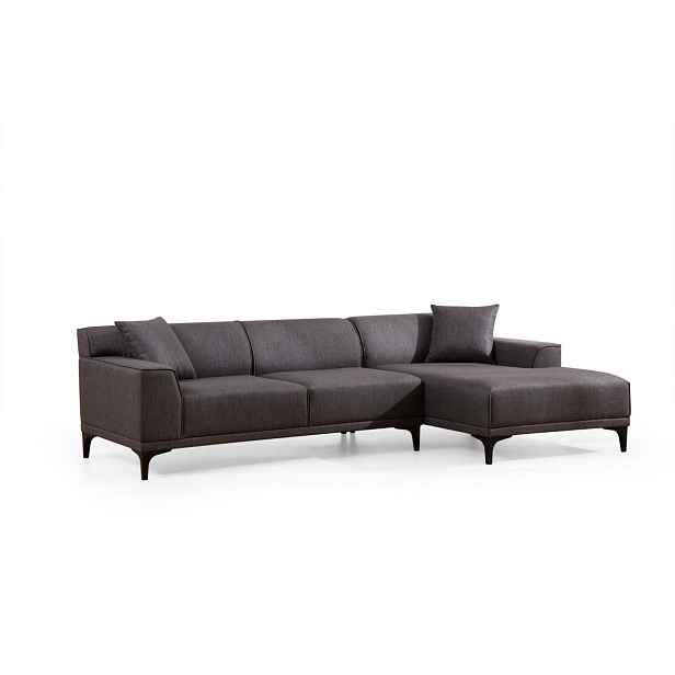Hanah Home Rohová sedací souprava Petra 250 cm antracitová pravá
