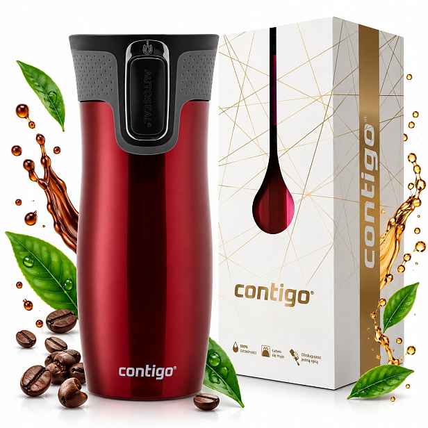 Termohrnek Contigo West Loop Na Kávu Do Auta Červený 470 ML Krabička