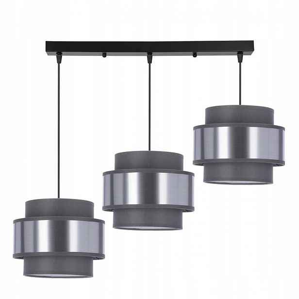Trojité závěsné svítidlo šedá/stříbrná Candellux