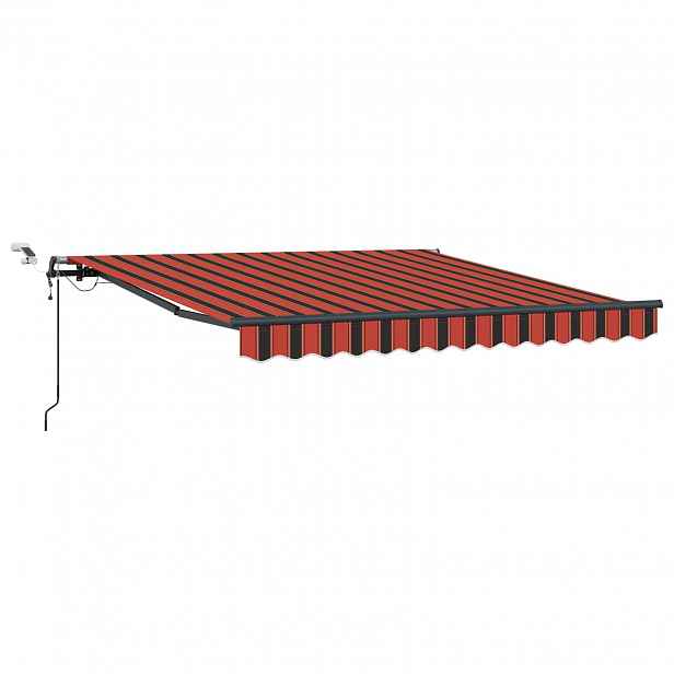 vidaXL Stahovací markýza oranžová a hnědá 300 x 250 cm Polyester