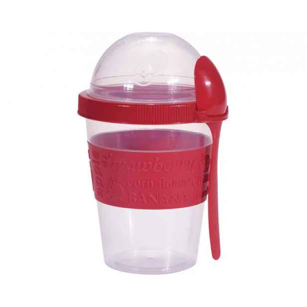 Kelímek na jogurt se lžičkou, 600 ml