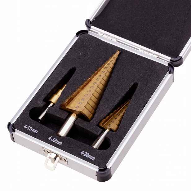 4-32 mm Sada Vrtáků Do Kovu Stupňovité Kuželové Vánoční Stromky Quatros