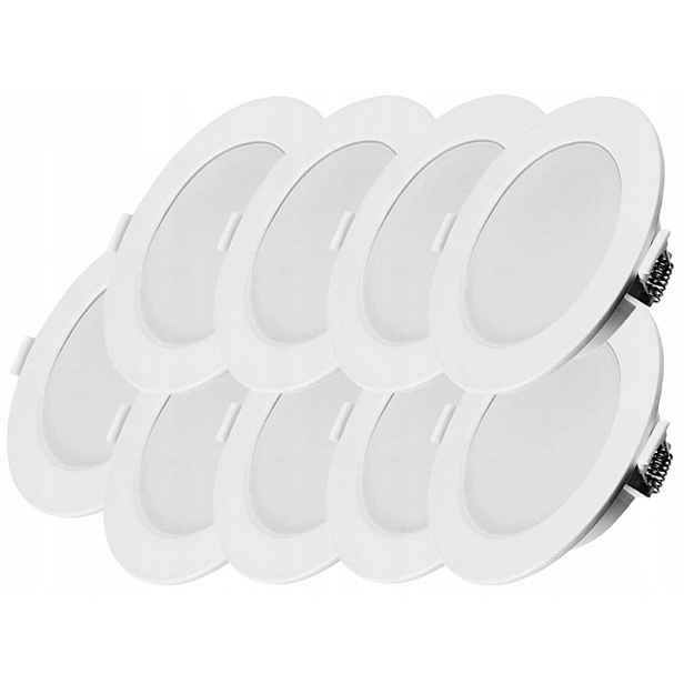 9x Plochý zapuštěný panel Slim Led 6W 230V Lampička Studená barva 6500K