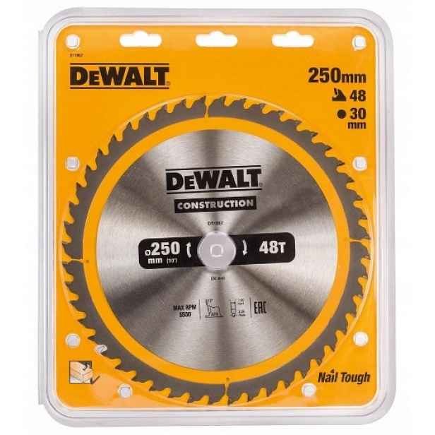 kotoučová pila na řezání dřeva, 48 zubů, Construction DeWALT [DT1957-QZ]