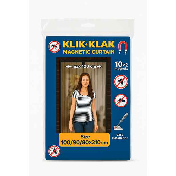 Magnetická síť proti hmyzu 80/90/100 x 210/220 bílá